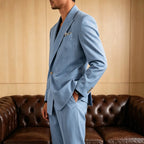 Linen Peak-Lapel One-Button Suit Set