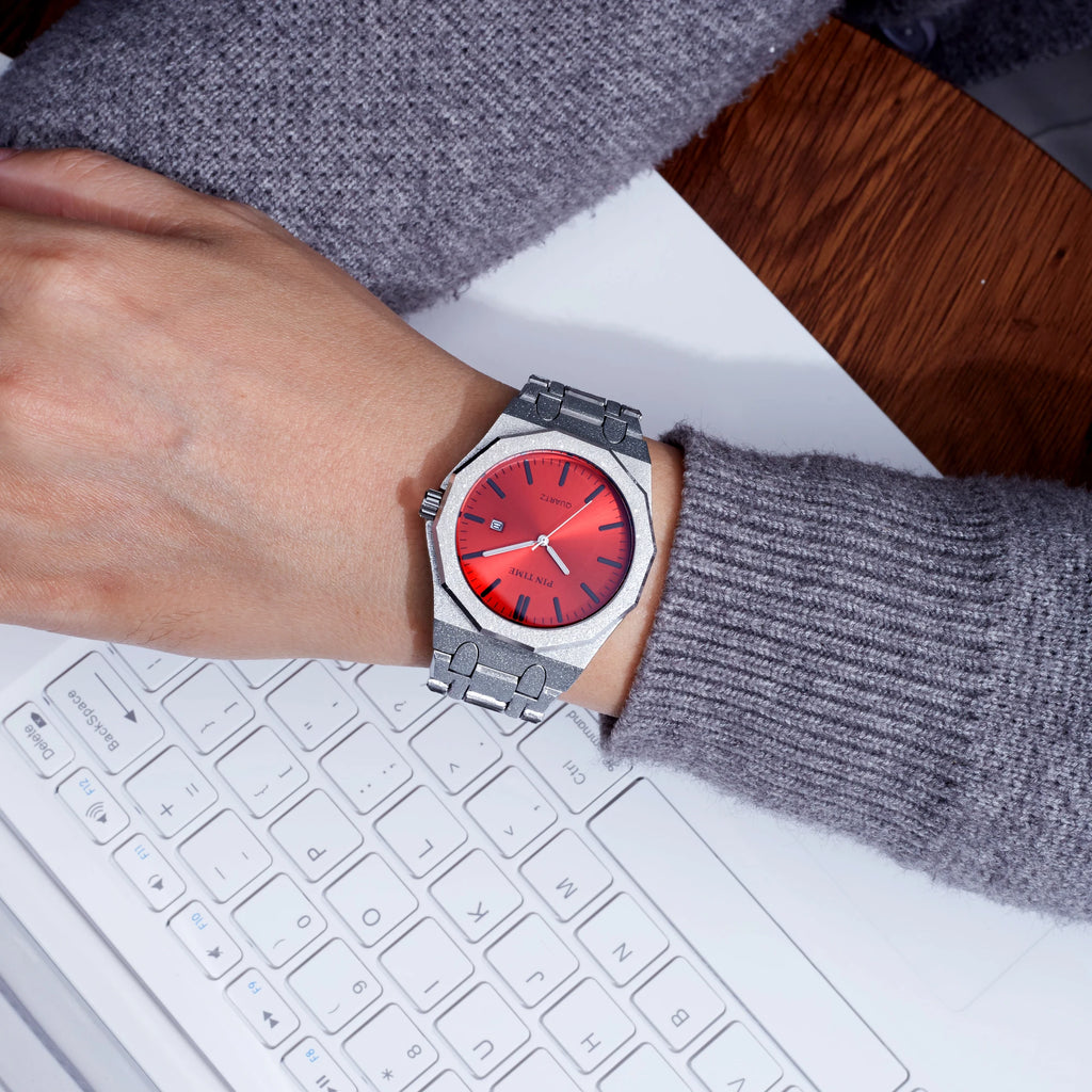 PINTIME Glitter Purple Quartz Watch