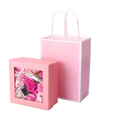 Square Soap Rose Flower Gift Box