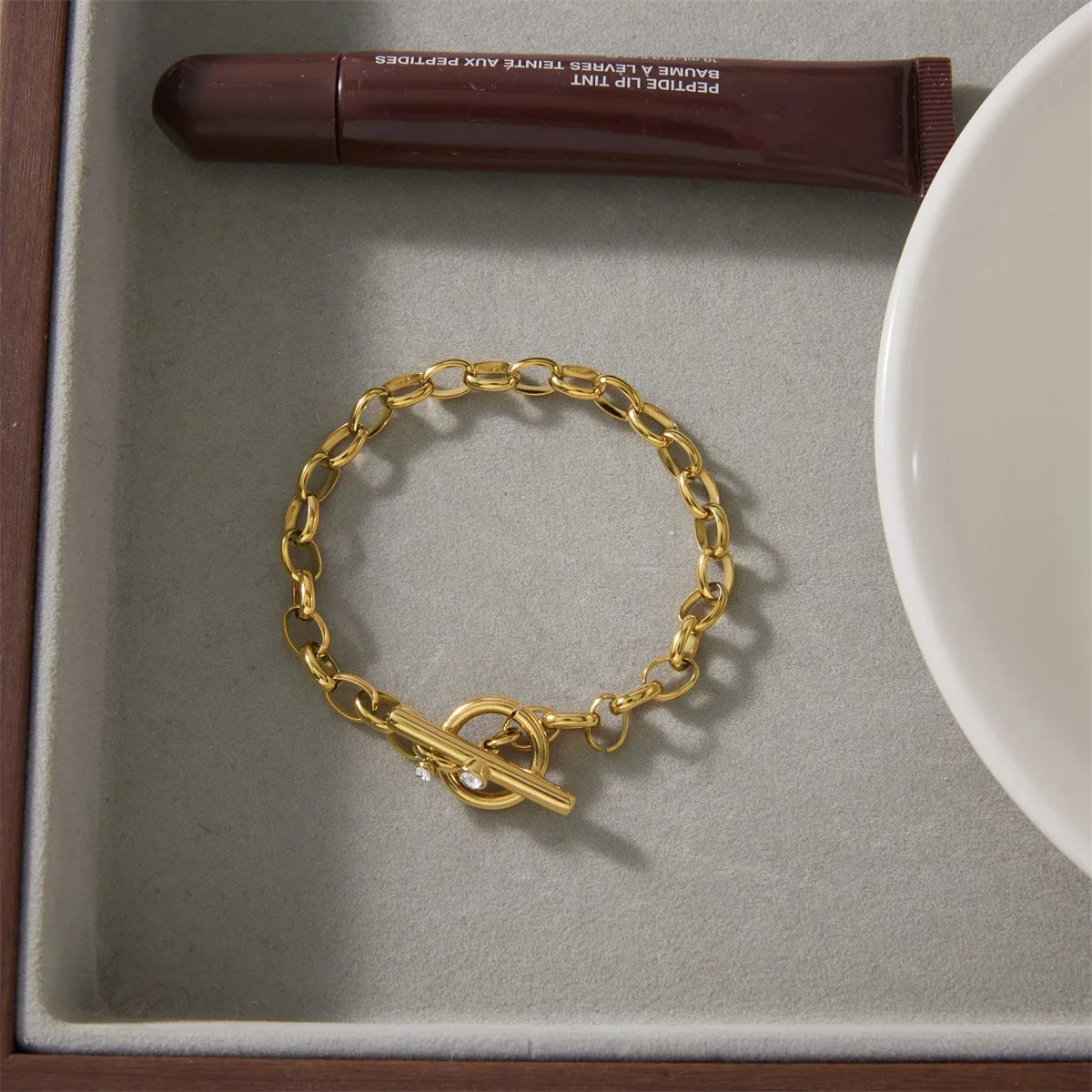 Glass Link Chain Bracelet