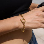 Glass Link Chain Bracelet