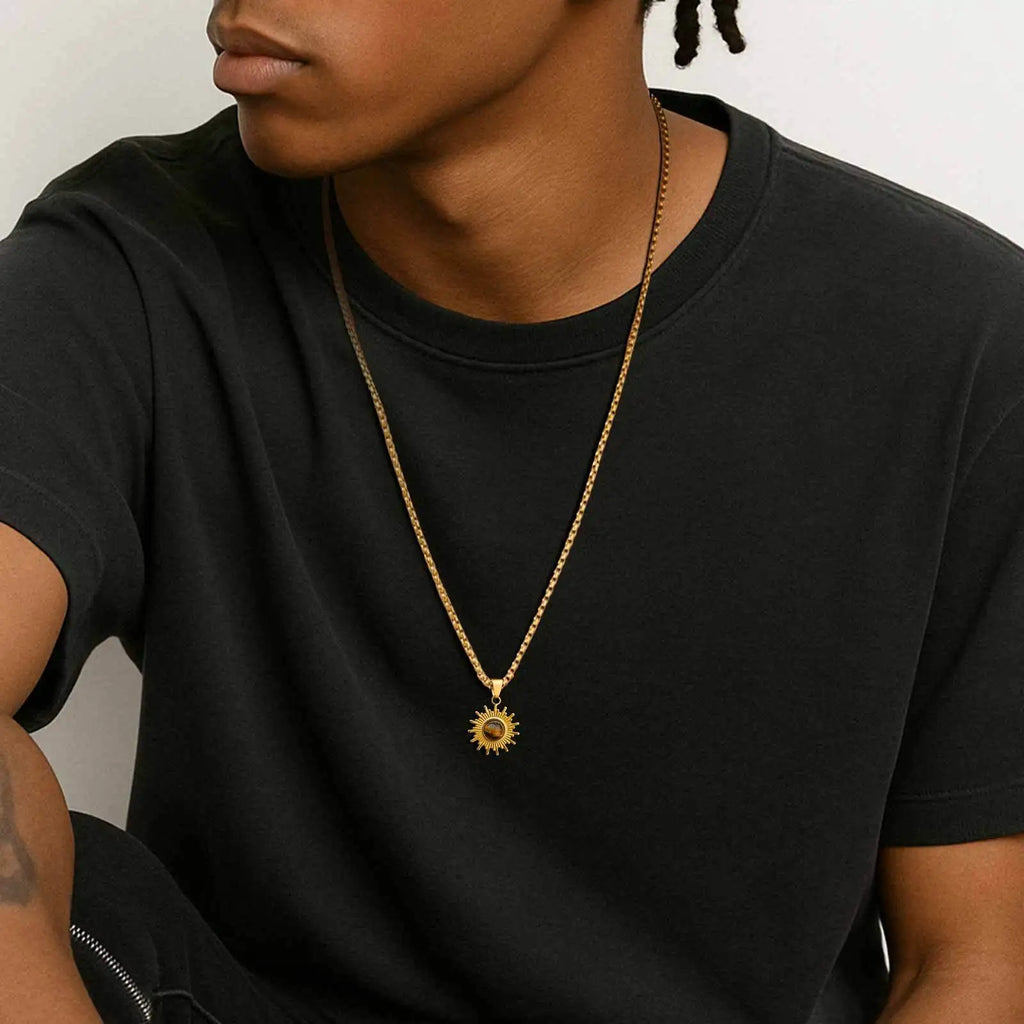 Vnox Sunflower Pendant Necklace