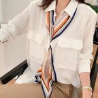 Horse Pattern Long Silk Scarf