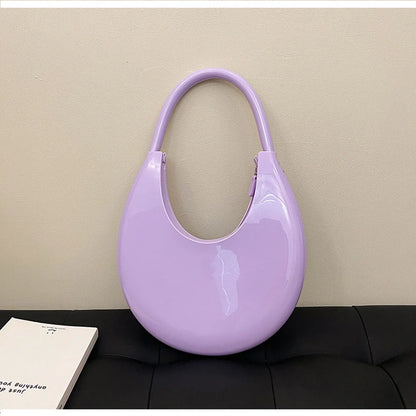 Solid Round Underarm Bag