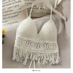 Tassel Spaghetti Strap Crop Top