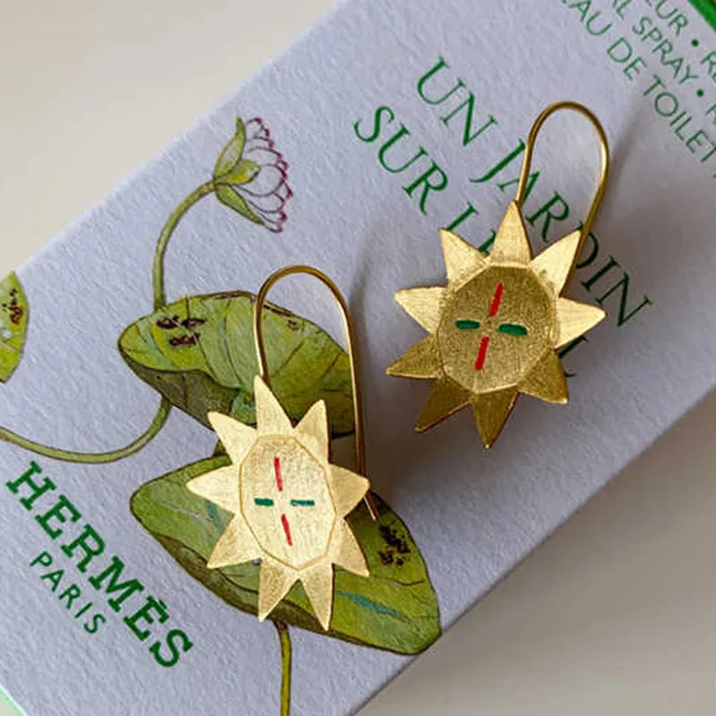 Sunflower Gold Drop Earrings