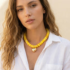 Boho Beaded Heart Necklace