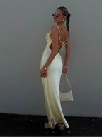3D Floral Backless Dress