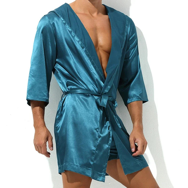 Summer Short Sleeve Homewear Bathrobe