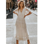 White Lace Cotton Sundress