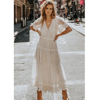 White Lace Cotton Sundress