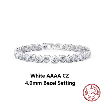 Sterling Silver Tennis Chain Bracelet