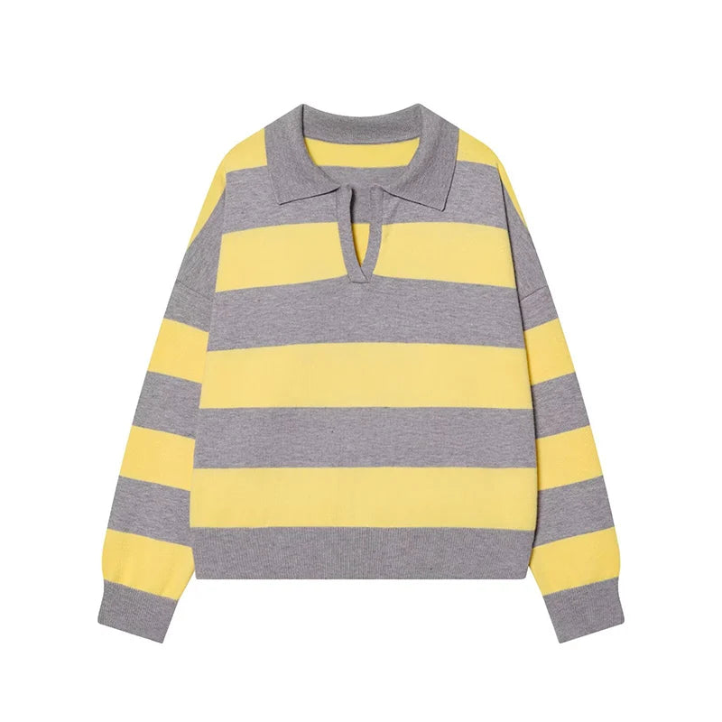Striped Polo Sweater