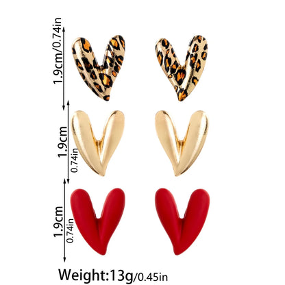 Leopard Heart Earrings Set