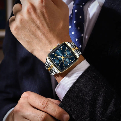 Square Face Chronograph Watch