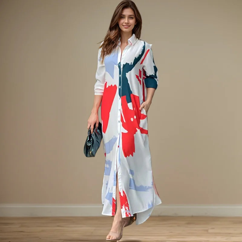 Elegant Printed Long Dress