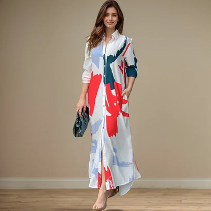 Elegant Printed Long Dress