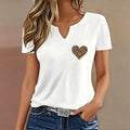 Love Print V-Neck T-Shirt