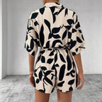 Geometric Print Loose-Fit Commuter Romper