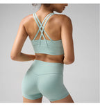 Essential Solid Sleeveless True-To-Size Fit Two-Piece Yoga Set