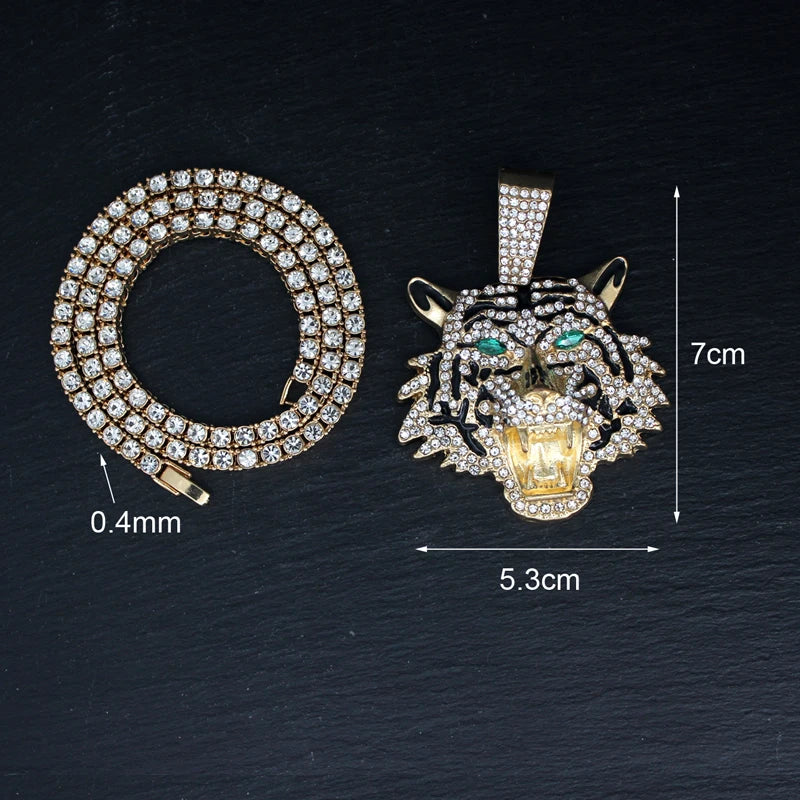 3D Tiger Pendant Necklace