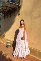 Halter Ruffle Chiffon Gown