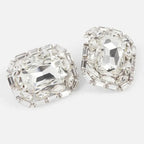 Crystal Square Clip Earrings