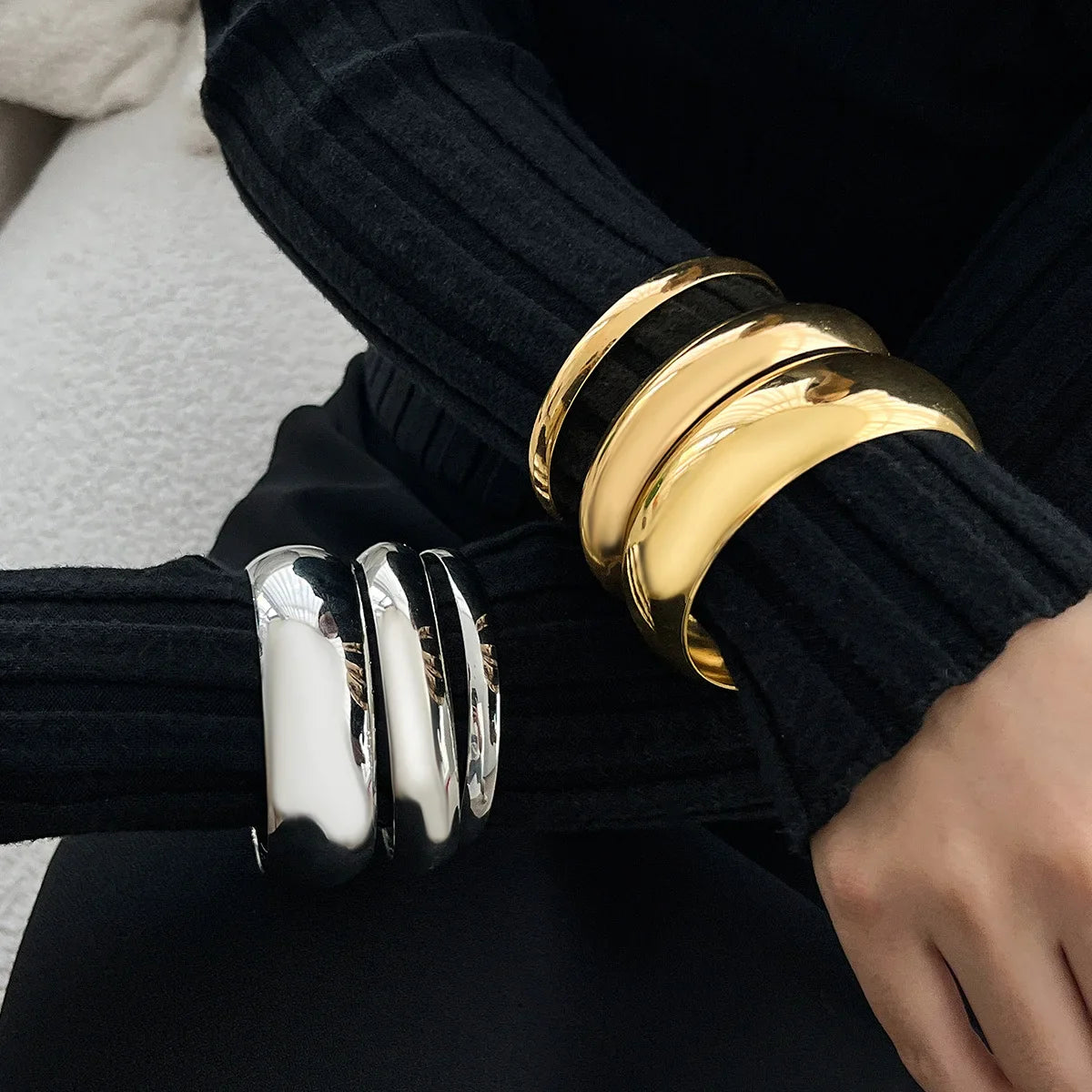Punk Metal Bangle Set