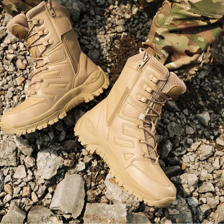 Black Polyester Desert Combat Boots