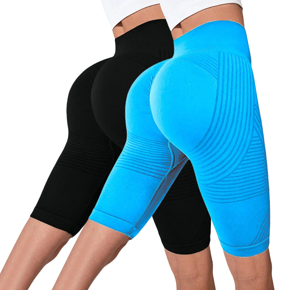 Seamless Hip-Lifting Yoga Shorts 2-Pack
