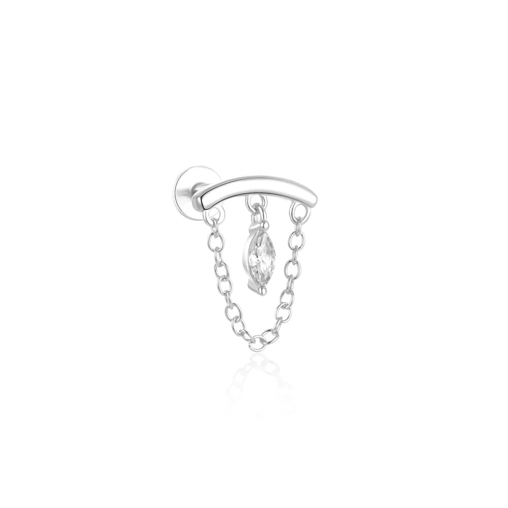Geometric Pearl Zircon Studs