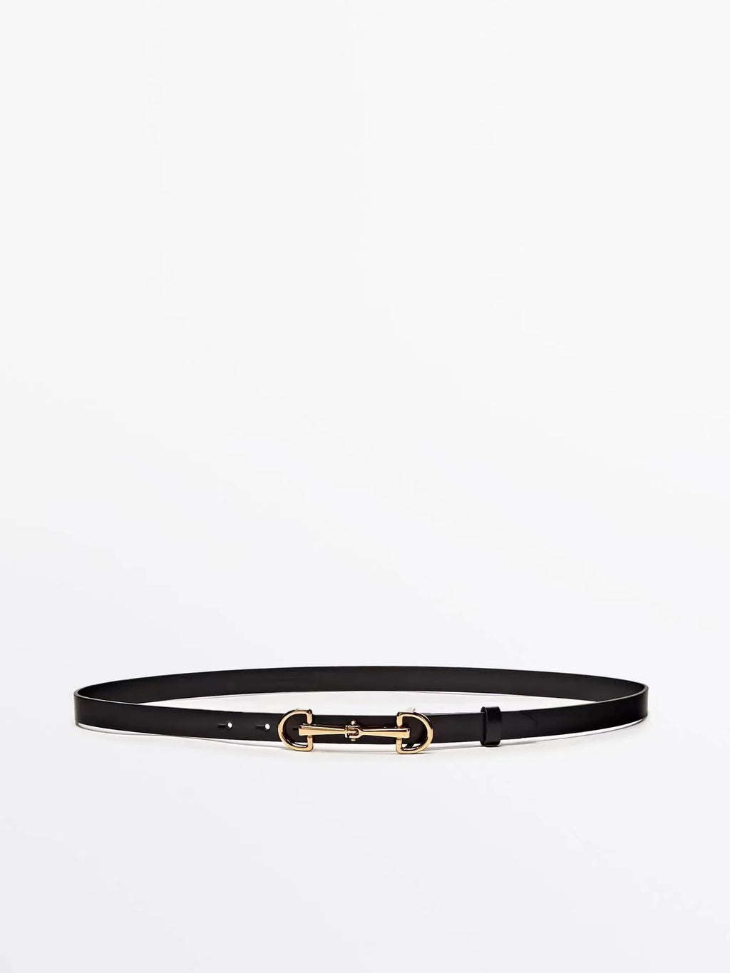 Thin Genuine Leather Belt with Metal Buckle