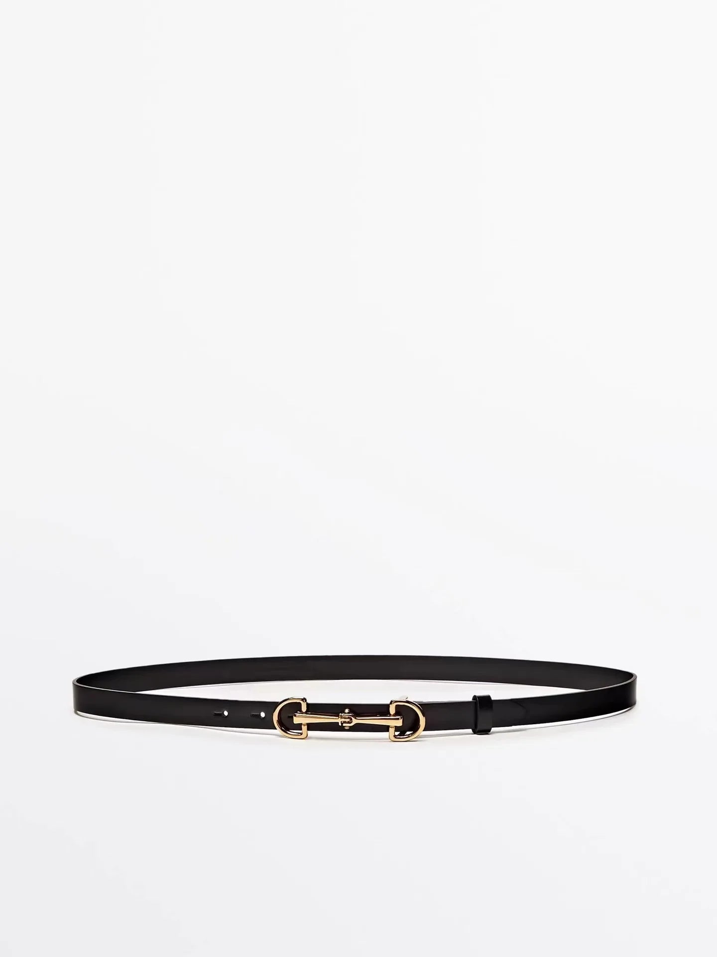 Thin Genuine Leather Belt with Metal Buckle