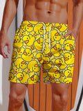 Yellow Duck 3D Print Swim Trunks