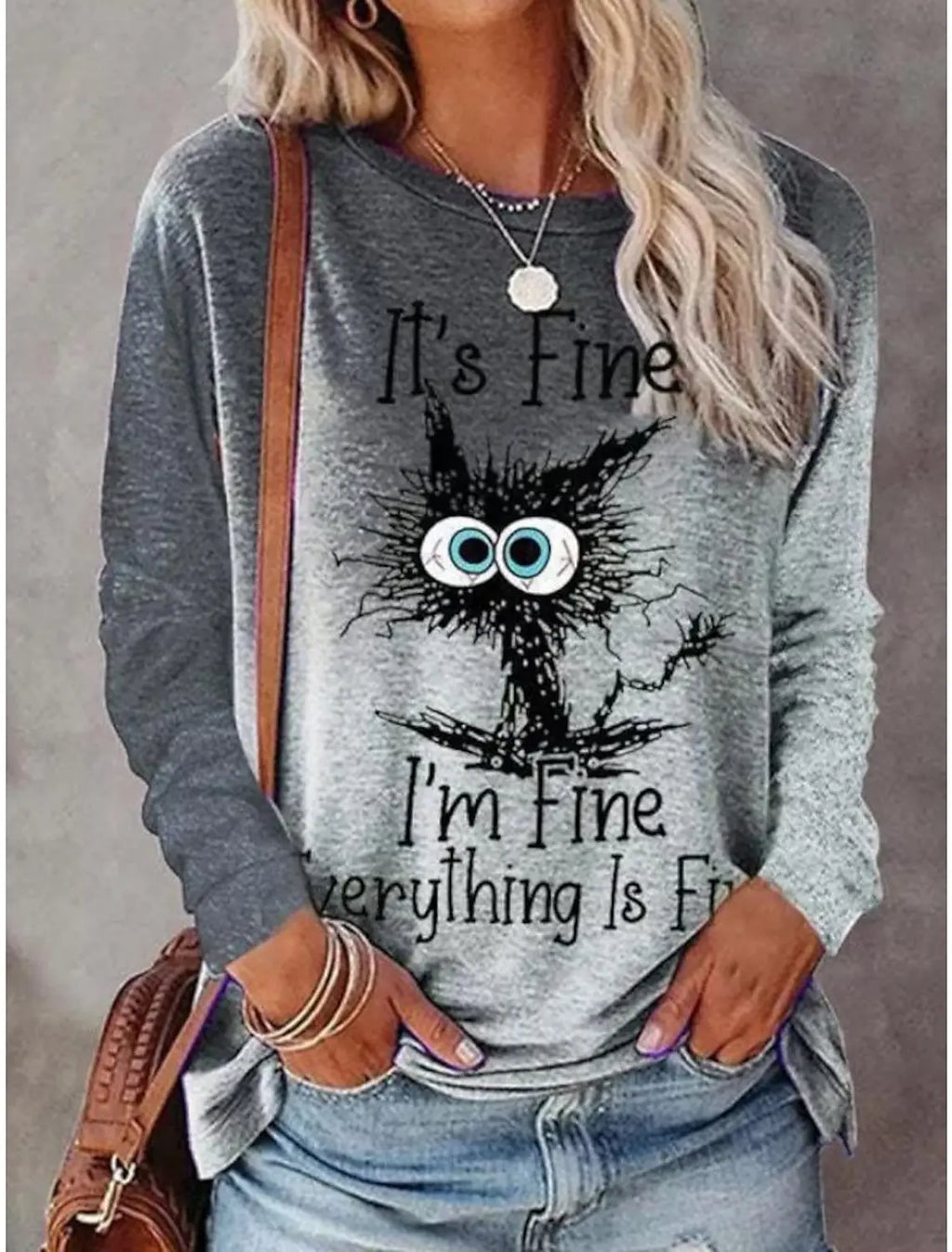 Broadcloth Graphic Print Crew Neck True-To-Size Fit T-Shirt