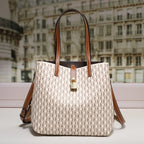 Letter Print Leather Crossbody Bag