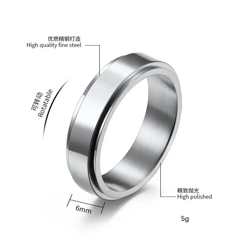 Black Titanium Spinner Ring