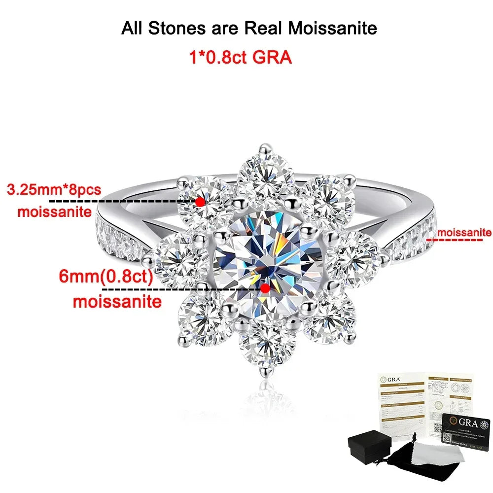 Women’s Sunflower Moissanite Ring
