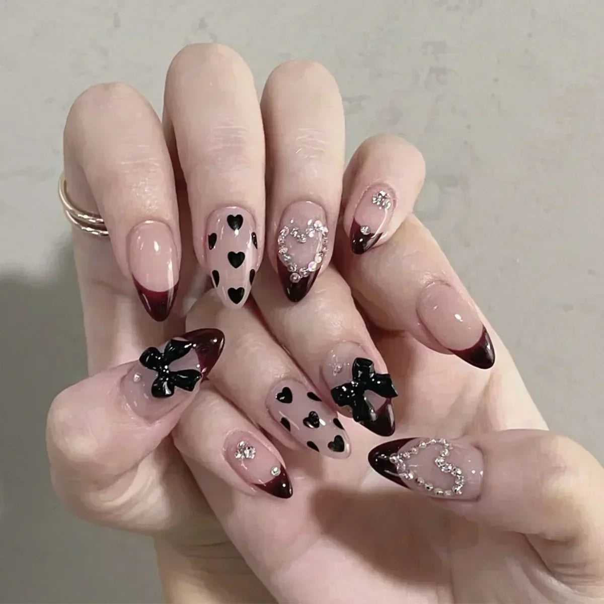 French Tip Orchid Press Nails
