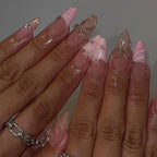 Leopard Print French False Nails