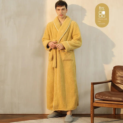 Autumn Winter Thick Cotton Flannel Bathrobe