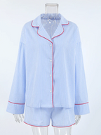 Striped Cotton Long Sleeve Pajama Set