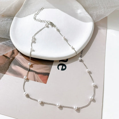Pearl Heart Choker Necklace