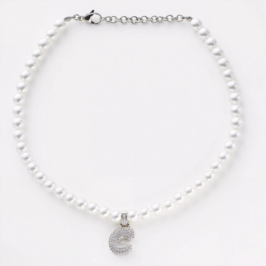 Pearl Letter Pendant Necklace