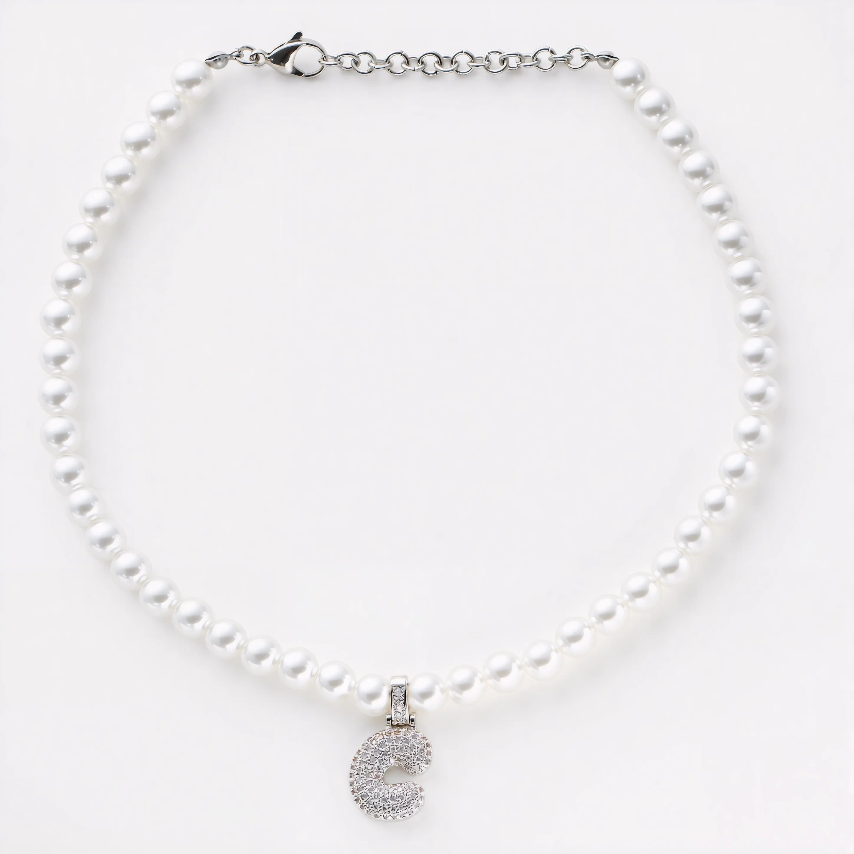 Pearl Letter Pendant Necklace