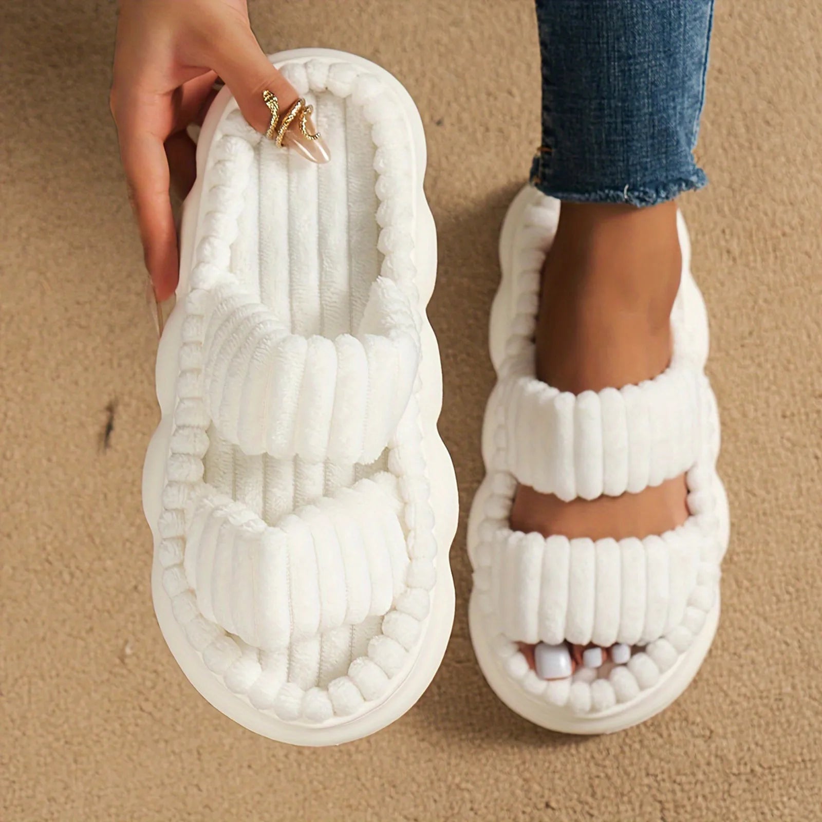 Women Corduroy Home Slippers
