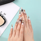 Gradient Wearing Fake Nails Long