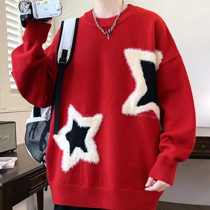Star Pattern Jacquard Knit Sweater