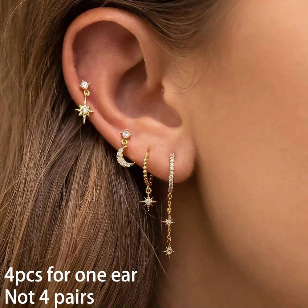 Zircon Water Drop Hoops