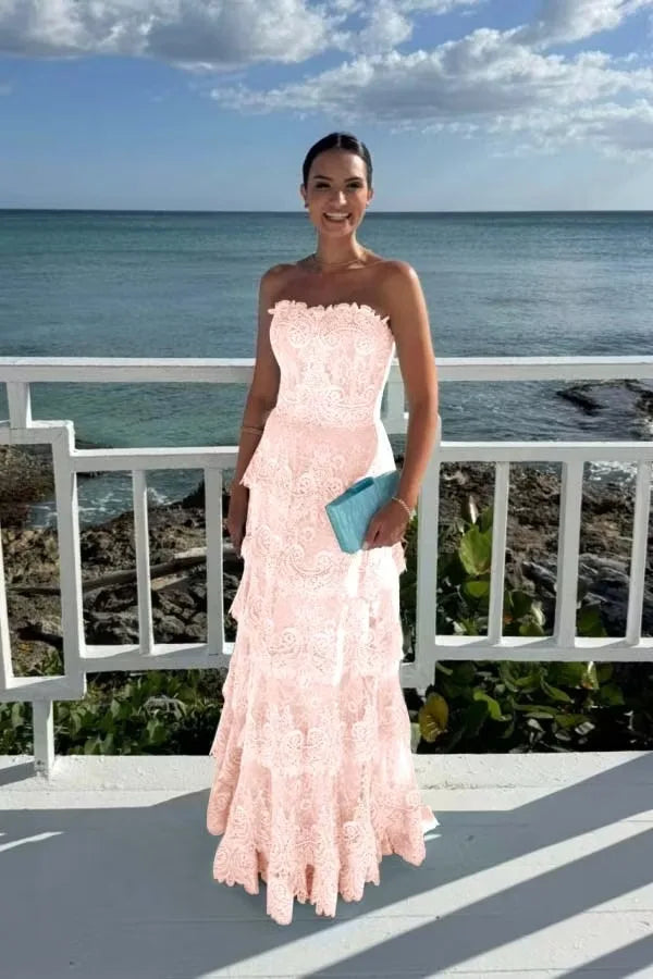 Tiered Lace Maxi Gown